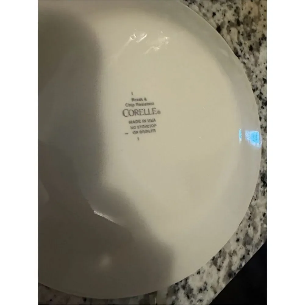 Corelle vintage set of 4 small Plates with Pink and Green Birdhouse Border